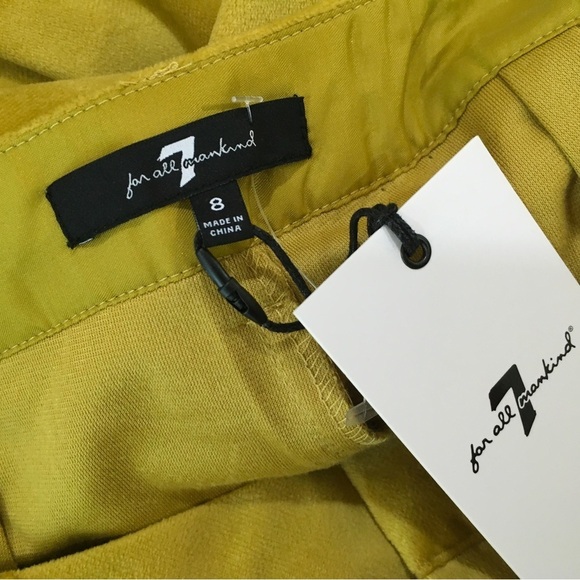 7 for All Mankind Pants Straight Leg Suede Yellow Hi Rise size 8 - Picture 7 of 7